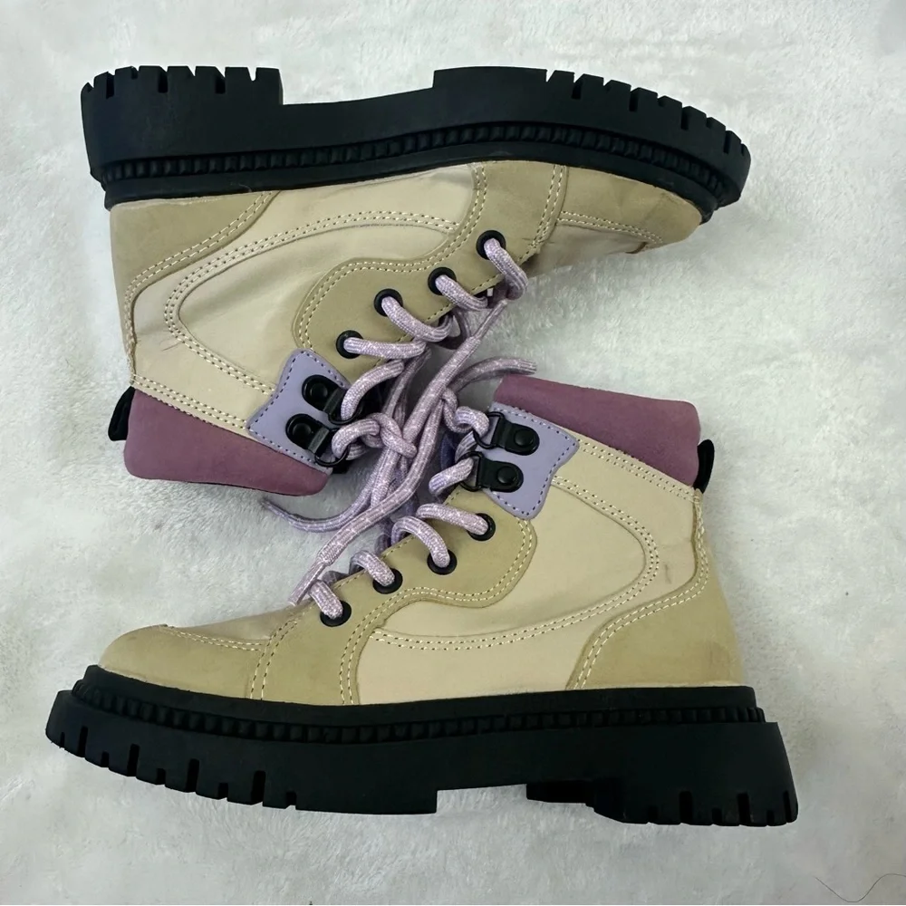 Zara Kids Size 29 Multicolor Hiking Books Beige Tan Purple Gorpcore Outdoorsy - Picture 5 of 8